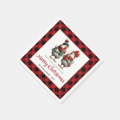 Whimsical festive chickens napkin with custom name servet (Hoek)