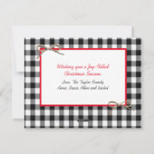 Whimsical Festive Gnomes Personalized Kerstmis Ho Feestdagenkaart (Achterkant)