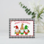 Whimsical Festive Gnomes Personalized Kerstmis Ho Feestdagenkaart (Staand voorkant)