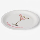 Whimsical Festive Martini Glass Paper Plates Papieren Bordje (Gekanteld)