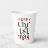 Whimsical Festive Merry Christmas Typography Papieren Bekers (Achterkant)