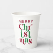 Whimsical Festive Merry Christmas Typography Papieren Bekers (Voorkant)