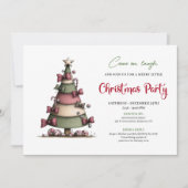 Whimsical festive tree modern holiday invitation kaart (Voorkant)