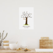 Whimsical Fingerprint Tree met Lovevogels Poster (Keuken)