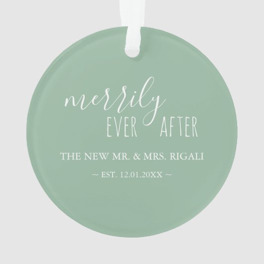 Whimsical First Gehuwd met kerstversiering Ornament (achterkant)