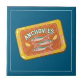 Whimsical Fish Can Anchovies Kitchen Decor Tegeltje (Voorkant)