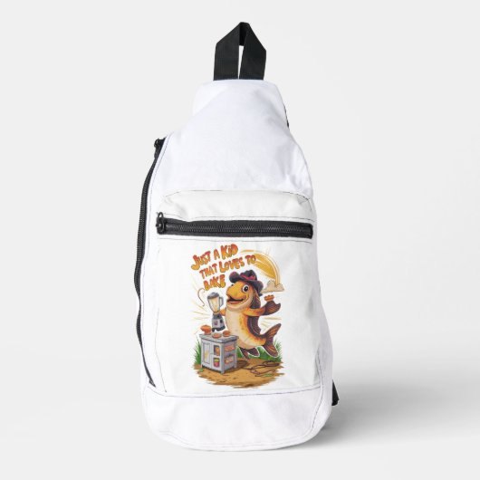 Whimsical Fish in Cowboy Pet Whirls a Blender Sling Bag (Voorkant)