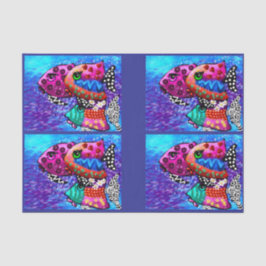 Whimsical Fish Trio Funky Decoupage Tissuepapier
