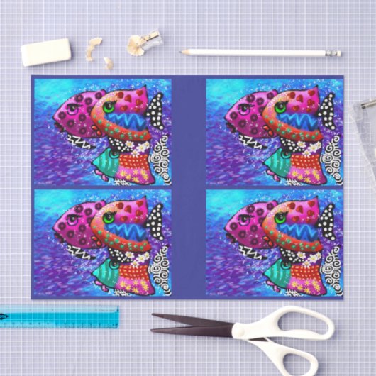 Whimsical Fish Trio Funky Decoupage Tissuepapier (Craft)