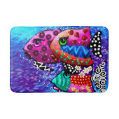 Whimsical Fish Trio Kleurrijk Abstract Nautisch Badmat (Voorkant)