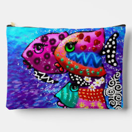 Whimsical Fish Trio Kleurrijk Abstract Nautisch Etui