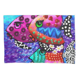Whimsical Fish Trio Kleurrijk Abstract Nautisch Kussensloop