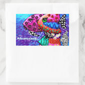 Whimsical Fish Trio Kleurrijk Abstract Nautisch Rechthoekige Sticker (Tas)
