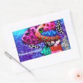 Whimsical Fish Trio Kleurrijk Abstract Nautisch Rechthoekige Sticker (Envelop)