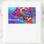 Whimsical Fish Trio Kleurrijk Abstract Nautisch Rechthoekige Sticker (Tas)