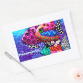 Whimsical Fish Trio Kleurrijk Abstract Nautisch Rechthoekige Sticker (Envelop)
