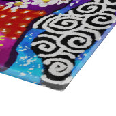 Whimsical Fish Trio Kleurrijk Abstract Nautisch Snijplank (Hoek)