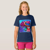 Whimsical Fish Trio Kleurrijk Abstract Nautisch T-shirt (Voorkant volledig)