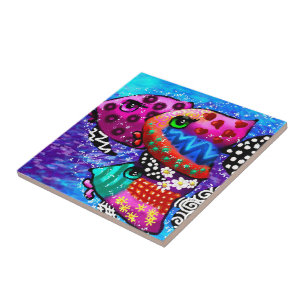 Whimsical Fish Trio Kleurrijk Abstract Nautisch Tegeltje