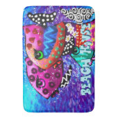Whimsical Fish Trio Kleurrijk Nautisch Gepersonali Badmat (Voorkant Verticaal)