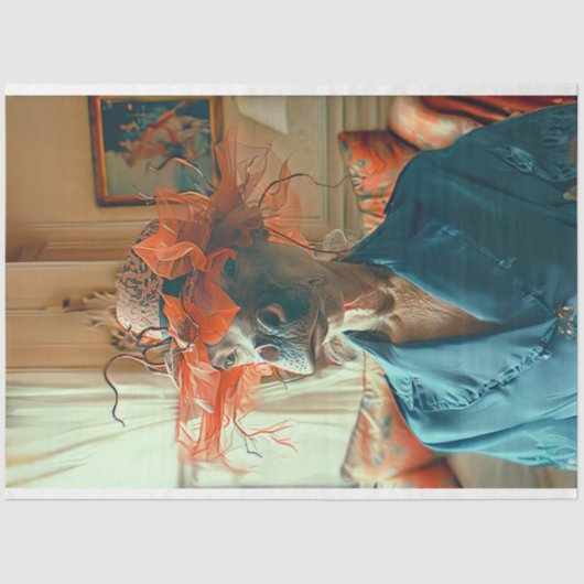 Whimsical Flamboyant Hippo Decoupage Tissuepapier (Voorkant)