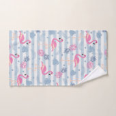 Whimsical Flamingo & Pineapple Pattern Bad Handdoek (Handdoek)