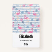 Whimsical Flamingo & Pineapple Pattern Badge (Voorkant)