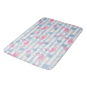 Whimsical Flamingo & Pineapple Pattern Badmat (Gekanteld)