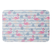 Whimsical Flamingo & Pineapple Pattern Badmat (Voorkant)