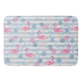 Whimsical Flamingo & Pineapple Pattern Badmat