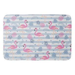 Whimsical Flamingo & Pineapple Pattern Badmat