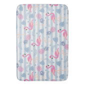 Whimsical Flamingo & Pineapple Pattern Badmat (Voorkant Verticaal)