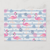 Whimsical Flamingo & Pineapple Pattern Briefkaart (Voorkant)