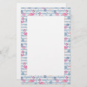Whimsical Flamingo & Pineapple Pattern Briefpapier (Voorkant / Achterkant)