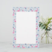 Whimsical Flamingo & Pineapple Pattern Briefpapier (Staand voorkant)