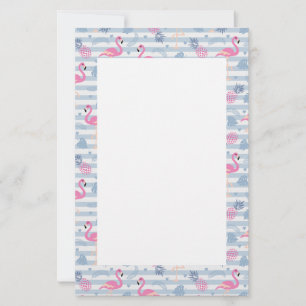 Whimsical Flamingo & Pineapple Pattern Briefpapier