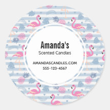 Whimsical Flamingo & Pineapple Pattern Business