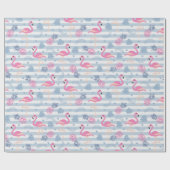 Whimsical Flamingo & Pineapple Pattern Cadeaupapier (Vlak)