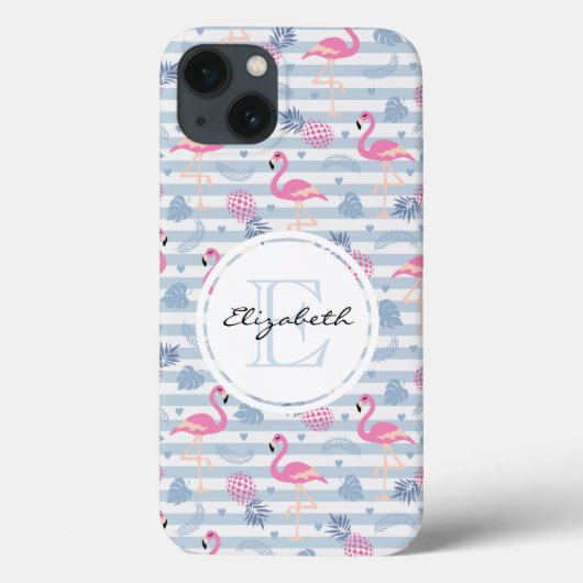 Whimsical Flamingo & Pineapple Pattern Case-Mate iPhone Case (Achterkant)