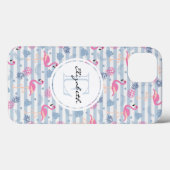 Whimsical Flamingo & Pineapple Pattern Case-Mate iPhone Case (Achterkant (horizontaal))