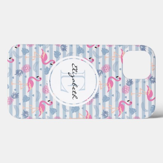 Whimsical Flamingo & Pineapple Pattern Case-Mate iPhone Case (Achterkant (horizontaal))