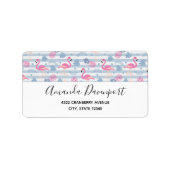 Whimsical Flamingo & Pineapple Pattern Etiket (Voorkant)