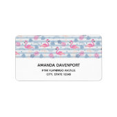 Whimsical Flamingo & Pineapple Pattern Etiket (Voorkant)