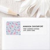 Whimsical Flamingo & Pineapple Pattern Etiket (Insitu)