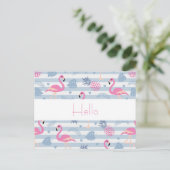 Whimsical Flamingo & Pineapple Pattern Hallo Briefkaart (Staand voorkant)