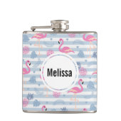 Whimsical Flamingo & Pineapple Pattern Heupfles (Voorkant)