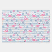 Whimsical Flamingo & Pineapple Pattern Inpakpapier Vel (Voorkant 2)