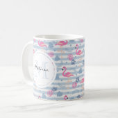 Whimsical Flamingo & Pineapple Pattern Koffiemok (Voorkant links)