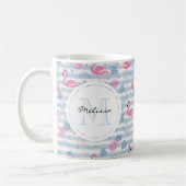 Whimsical Flamingo & Pineapple Pattern Koffiemok (Links)