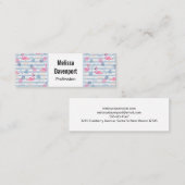 Whimsical Flamingo & Pineapple Pattern Mini Visitekaartje (Voorkant / Achterkant)